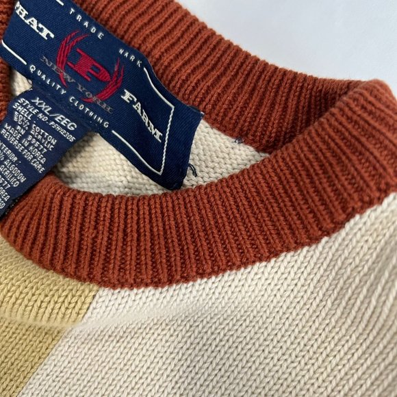 Phat Farm XXL Sweater Mountain Climber Beige Yellow Orange Baggy Pullover HipHop - Picture 10 of 16